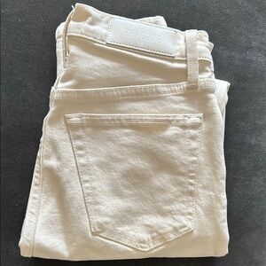 RE/DONE Women's Comfort Stretch High Rise Ankle Crop Vintage White Jeans